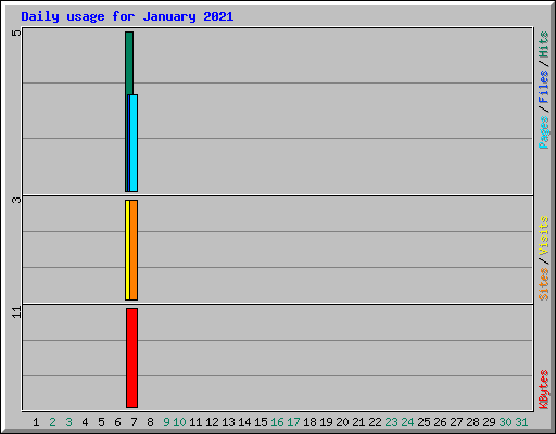 Daily usage for January 2021