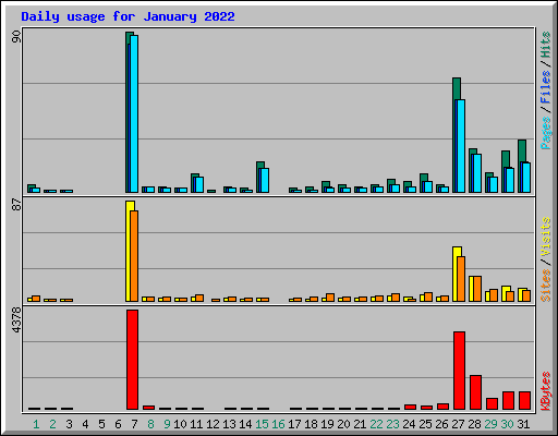 Daily usage for January 2022