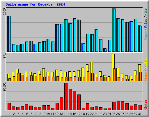 Daily usage for December 2024