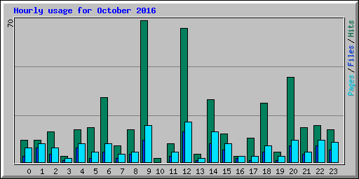 Hourly usage for October 2016