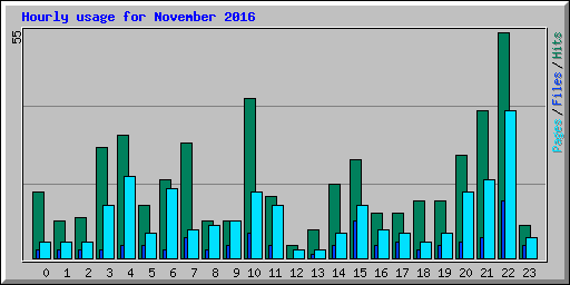 Hourly usage for November 2016
