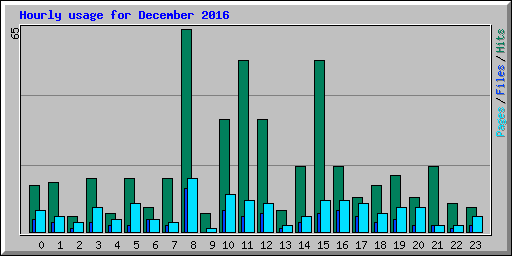 Hourly usage for December 2016