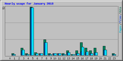 Hourly usage for January 2018