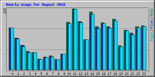 Hourly usage for August 2018