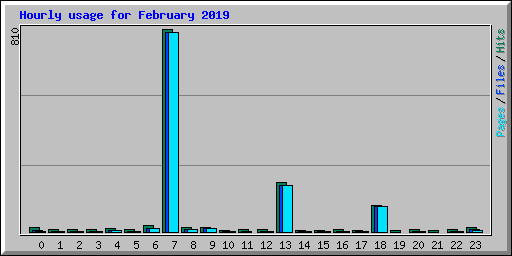 Hourly usage for February 2019