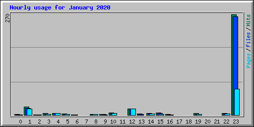 Hourly usage for January 2020