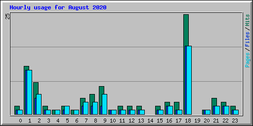 Hourly usage for August 2020