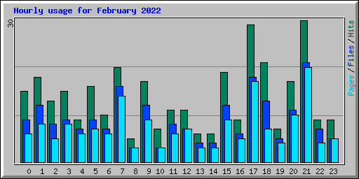 Hourly usage for February 2022