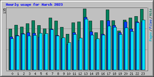 Hourly usage for March 2023