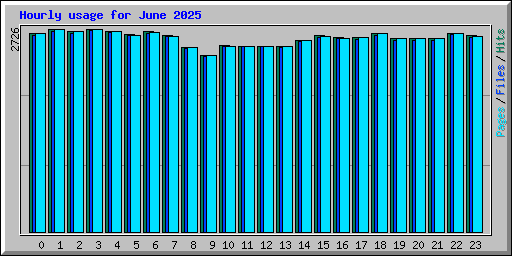 Hourly usage for June 2025